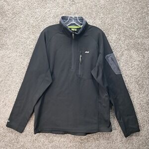 Koppen Mens XL Black Quarter Zip Grid Fleece Pullover Jacket‎ MOA10102